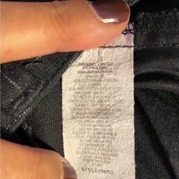 Dickies Girl Vintage 2003 Black Pinstriped Low rise Slacks, Size 5, Cotton/Poly - Picture 5 of 5